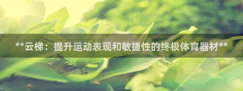 极悦平台官方网站是什么软件：**云梯：提升运动表现和