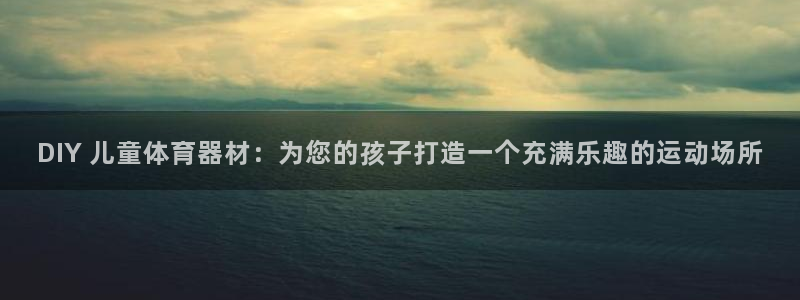极悦平台是什么平台的：DIY 儿童体育器材：为您的孩