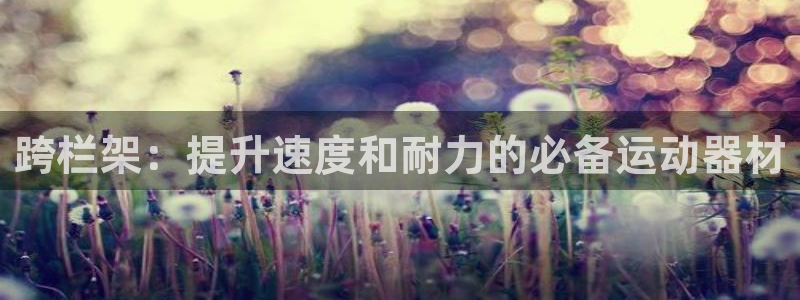 极悦平台app安全吗是真的吗：跨栏架：提升速度和耐力