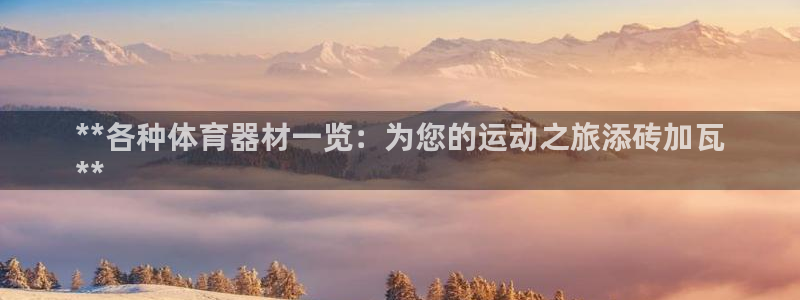 极悦官网：**各种体育器材一览：为您的运动之旅添砖加